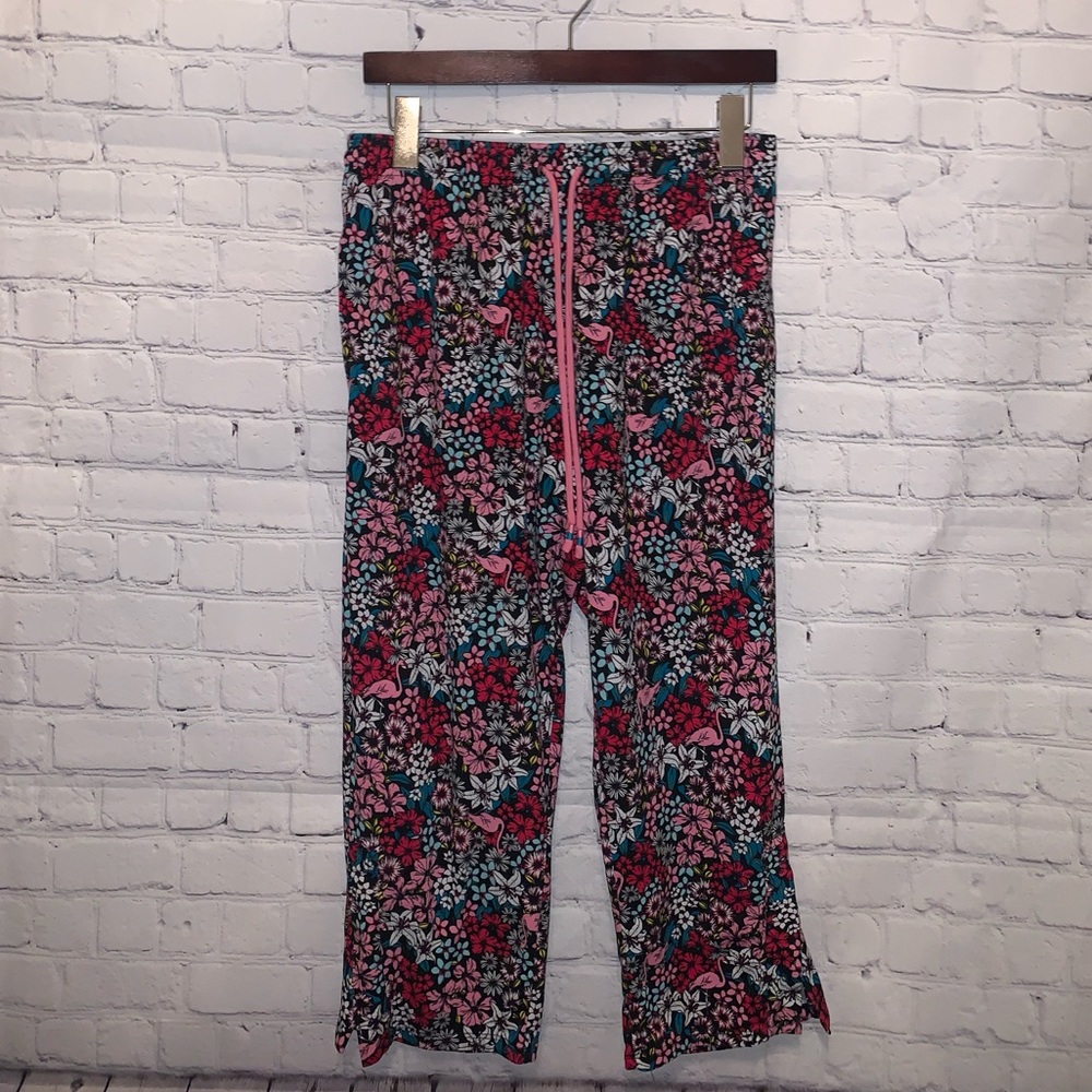 Cuddl Duds Smart Comfort Red, Pink & Blue Floral Pants size S - Picture 1 of 10